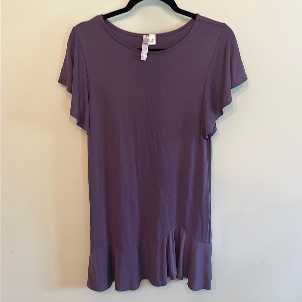 Alya Purple Flutter Sleeve Mini Dress